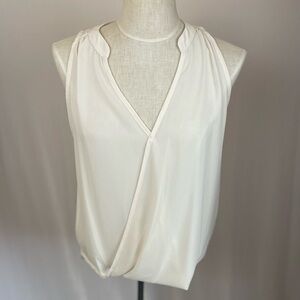 Veronica M cream/ivory wrap sleeveless blouse size XS NWT